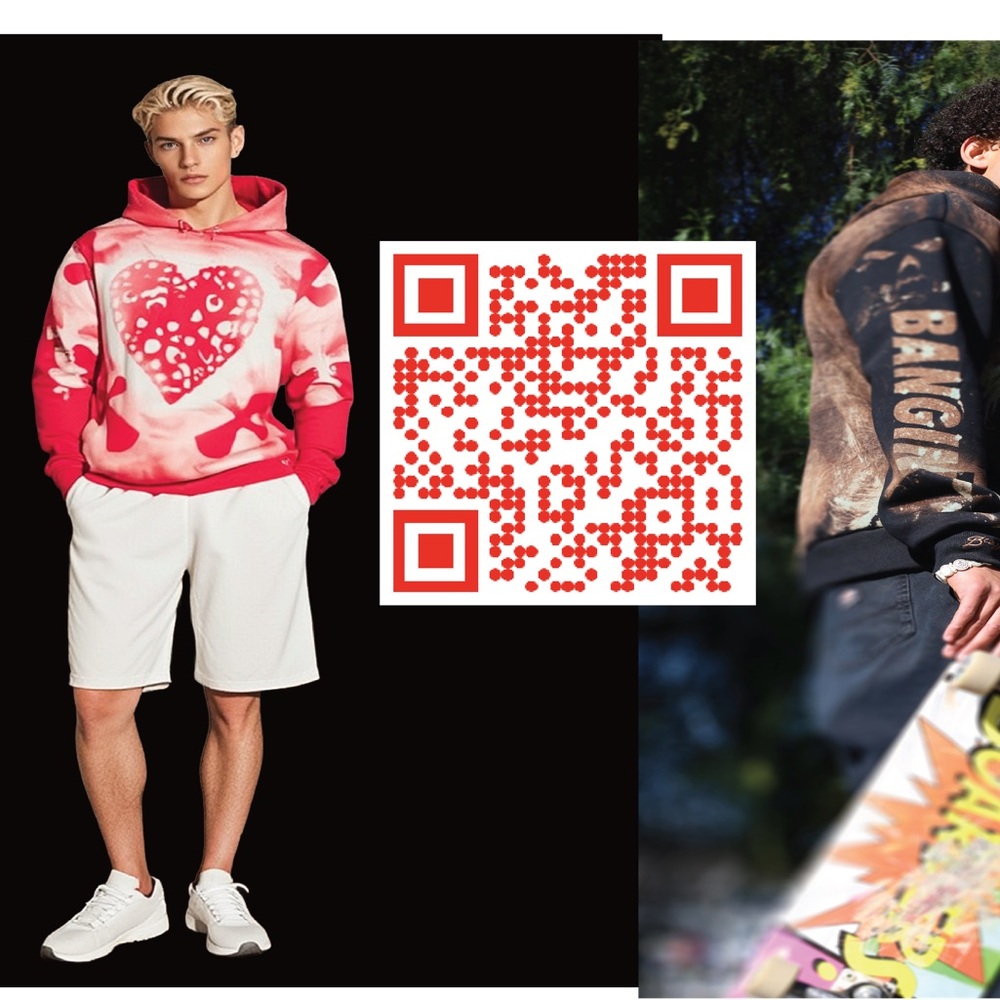 Stylish Red Heart Graphic Hoodie